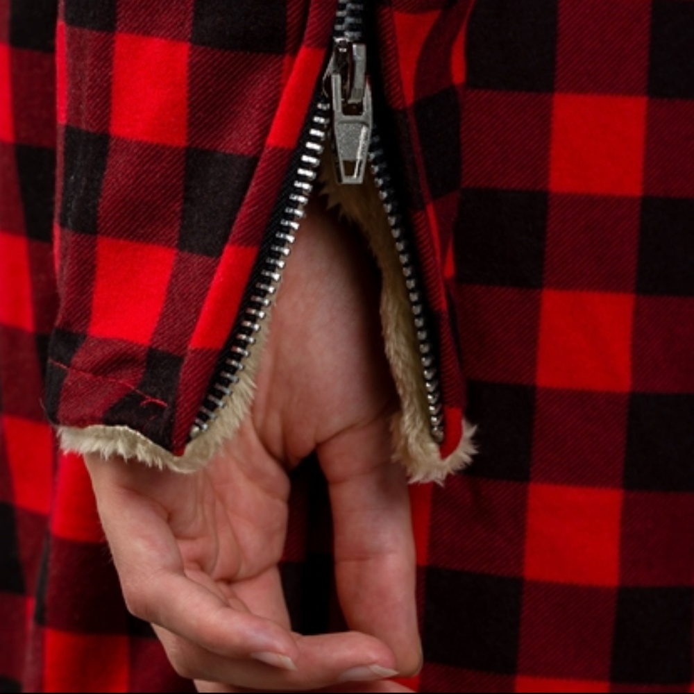 CHECKERED FUR INSIDE COAT - Picture 4 of 4